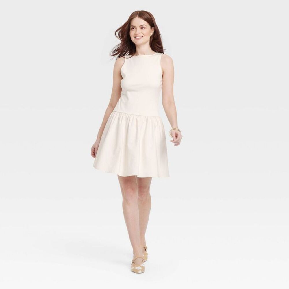 a new day Cream Strapless Dress